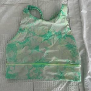 Lululemon Green Tie Dye High Neck Energy Bra - Long Line